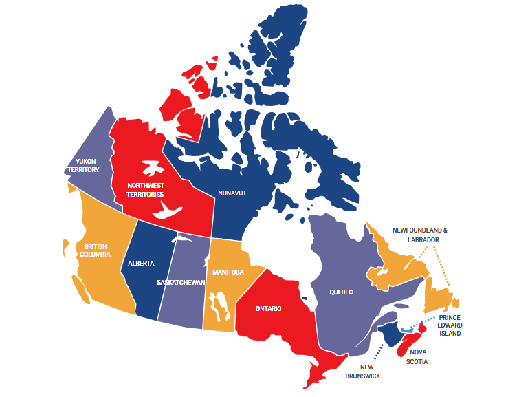 ten provinces and three territories
