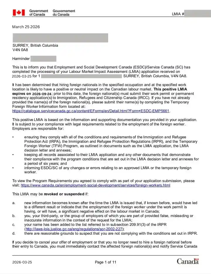 canada demo employement permit