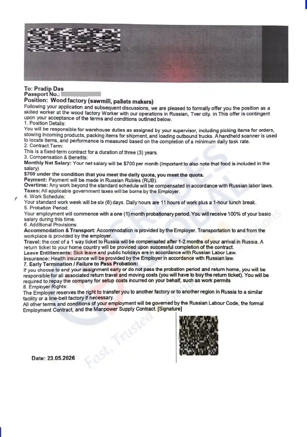 russia employement permit